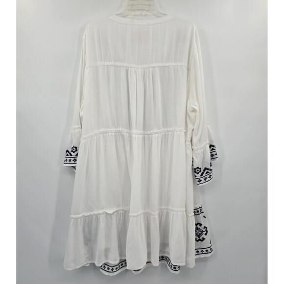 Savanna Jane NWT embroidered Boho peasant dress Size 3X white & blue - Picture 9 of 9